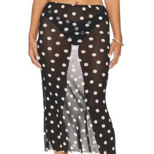 WeWoreWhat Black and White Polka Dot Swim Coverup
